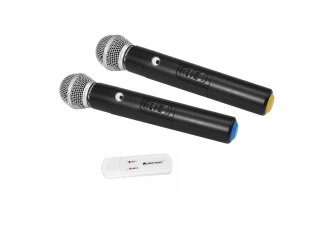 OMNITRONIC UWM-2HH USB Wireless Mic Set with two handheld microphones