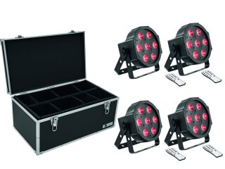 EUROLITE Set 4x LED SLS-7 HCL Floor + Case TDV-1