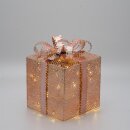 Geschenkbox mit LICHT, Lochblech aus glänzendem Kupfer,...