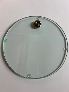 Glasplatte für Kindermannequin Ø ca.29,5cm, Höhe ca.1cm inkl.Base und Schrauben