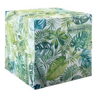 Motivwürfel »Dschungel 2« Pappkreuz innen zur Stabilisierung, hohe Druck- und Materialqualität, 450g/m², aus Pappe, faltbar     Groesse: 32x32x32cm    Farbe: grün/weiß