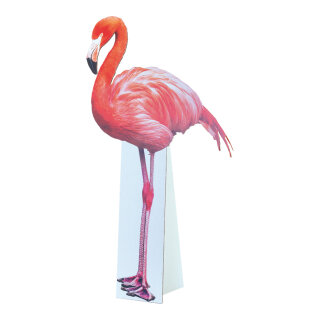 Cut-out »Flamingo« mit klappbarer Pappstütze, aus Pappe     Groesse: 42x75cm - Farbe: bunt #