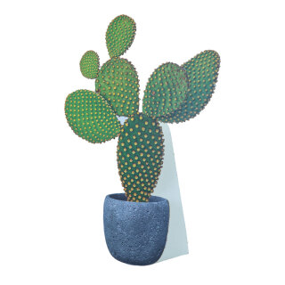 Cut-out »Cactus 1« with foldable backside stand, made of cardboard 38x55cm Color: multicoloured