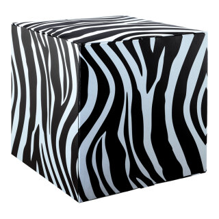 Motivwürfel »Zebra« Pappkreuz innen zur Stabilisierung, hohe Druck- und Materialqualität, 450g/m_, aus Pappe, faltbar     Groesse: 32x32x32cm - Farbe: schwarz/weiß #