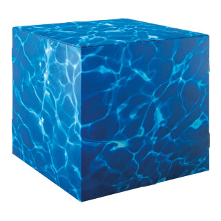 Motif cube »water« with stabilization inside (cardboard), high printing- & material quality, 450g/m², foldable cardboard 32x32x32cm Color: blue/white