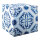 Motivwürfel »Retro-Fliesen« Pappkreuz innen zur Stabilisierung, hohe Druck- und Materialqualität, 450g/m_, aus Pappe, faltbar     Groesse: 32x32x32cm - Farbe: weiß/blau #