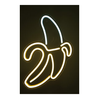 LED-Motiv »Banane« mit Ösen als Wandbefestigung, für den Innenbereich, 2m Zuleitung, mit USB-Anschluss, ohne Stecker     Groesse: 47x32cm - Farbe: weiß/gelb