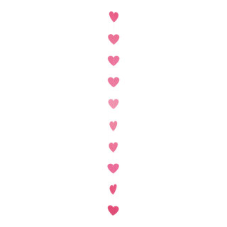 Papierherzengirlande mit 10 Herzen in 10cm     Groesse: 190cm - Farbe: pink