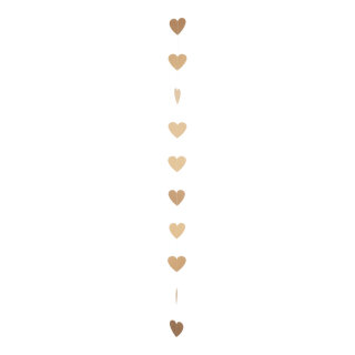 Paper hearts garland with 10 hearts in 10cm 190cm Color: gold