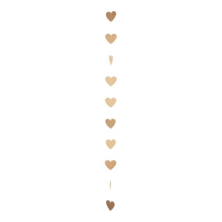 Paper hearts garland with 10 hearts in 10cm     Size: 190cm    Color: gold