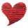 Heart with eyelets to hang, made of wood     Size: 34x21cm    Color: red