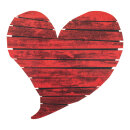 Herz mit Hängeösen, aus Holz Größe:65x61cm Farbe: rot