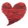 Heart with eyelets to hang, made of wood     Size: 65x61cm    Color: red