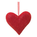 Heart with hanger covered with glitter fabric, made of...