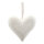 Herz mit Hänger bezogen mit Federn, aus Hartschaum     Groesse: H: 32cm    Farbe: weiß
