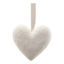 Heart with hanger covered with feathers, made of hard...