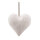 Heart with hanger covered with feathers, made of hard foam     Size: H: 15cm    Color: white