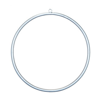 Metal frame circular with hanger - Material: to decorate - Color: silver - Size: Ø 45cm