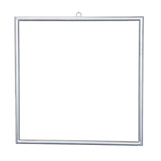Metal frame squared, with hanger, to decorate 45x45cm Color: silver