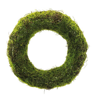 Natural wicker wreath with artificial moss Ø: 35cm Color: green