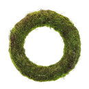 Natural wicker wreath with artificial moss     Size:...