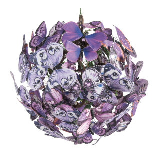 Butterfly ball with hanger, made of paper Ø: 28cm Color: purple