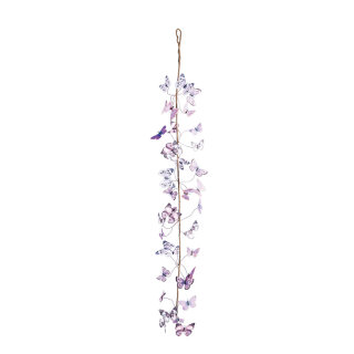 Butterfly garland with hanger, made of paper L: 150cm Color: purple