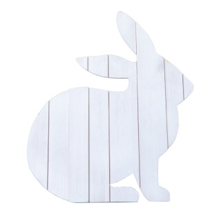 Easter bunny with backside stand, made of wood     Size: 44x38cm    Color: white
