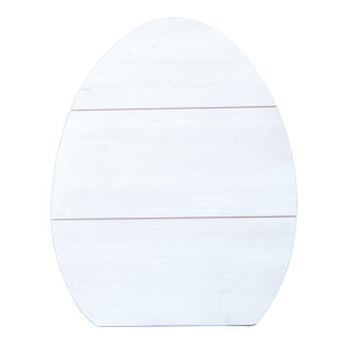 Easter egg with backside stand, made of wood     Size: 30x20cm    Color: white