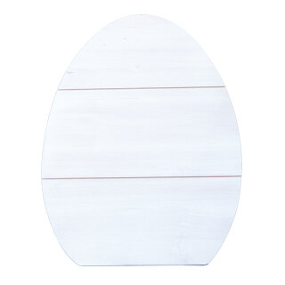 Easter egg with backside stand, made of wood     Size: 30x20cm    Color: white