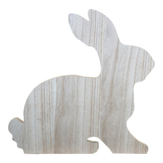 Rabbit sitting, 2-parted, with base plate, made of wood     Size: 50x50cm    Color: natural