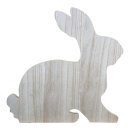 Rabbit sitting, 2-parted, with base plate, made of wood...