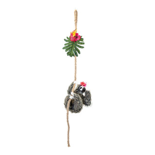 Rope garland decorated with flowers, with climbing sloth L: 100cm Color: multicoloured