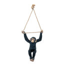 Monkey hanging two-armed, with rope, made of artificial...