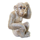 Monkey sitting, made of artificial resin H: 32cm, L: 22cm...