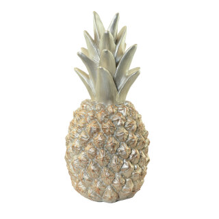 Pineapple made of artificial resin H: 33cm, Ø: 15cm Color: gold