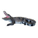 Crocodile lying, head-up, made of artificial resin L:...