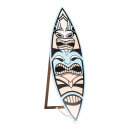 Surfboard with »tiki«-print, foldable, made of wood...