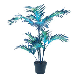 Palm in pot, artificial 90cm Color: blue/green