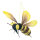 Biene mit Hänger, aus Styropor & Kunstfaser     Groesse: L: 21cm, B: 15cm    Farbe: schwarz/gelb