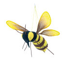 Bee with hanger, made of styrofoam & synthetic fibre...