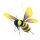 Bee with hanger, made of styrofoam & synthetic fibre     Size: L: 30cm, W: 24cm    Color: black/yellow