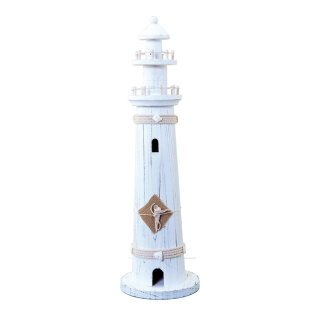 Light house made of wood H: 50cm Color: white
