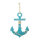 Anchor with rope hanger, made of wood     Size: H: 50cm, W: 36cm    Color: blue