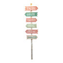 Waymarker »beach« with 5 route indicators, made of wood...