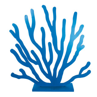 Coral standing, 2-parted, with base plate, made of wood     Size: 80x80cm    Color: blue