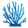 Koralle stehend, 2-teilig, mit Standplatte, aus Holz     Groesse: 80x80cm    Farbe: blau