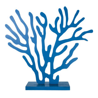 Koralle stehend, 2-teilig, mit Standplatte, aus Holz     Groesse: 52x46cm    Farbe: blau
