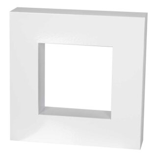 Displaykästen 45x45x10cm weiss, bedeckt weißes Kreidepapier 130 g / m², glänzende Folie, Schnitt auf Laser