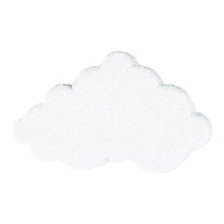 Wolke aus Styropor beflockt Größe:60x35cm,  Farbe: weiß